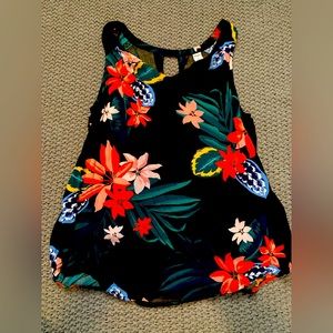 Black and floral tank top